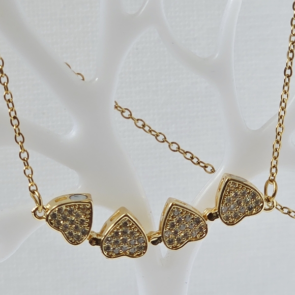 N0021 Brandnew Elegant Gold Clover Two In One Open Pendant Necklace - Picture 3 of 12